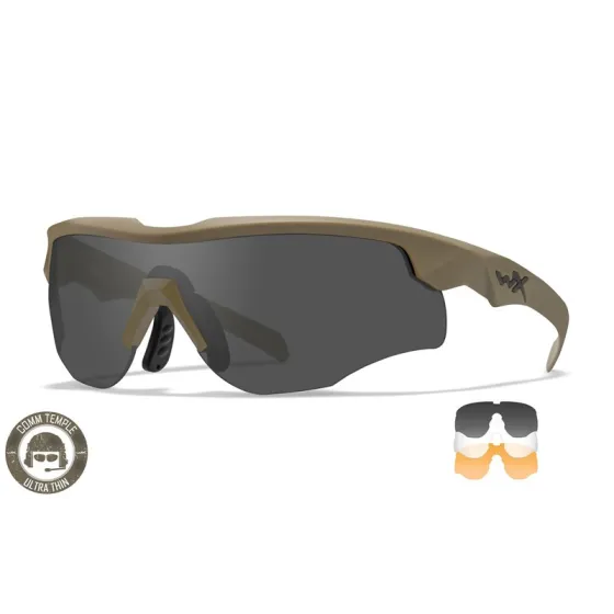Αντιβαλλιστικά Γυαλιά Wiley X "Rogue Comm Grey/Clear/Rust Matte Tan Frame"