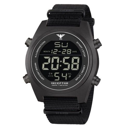 Ψηφιακό Ρολόι Tactical KHS Inceptor Black Steel Digital Watch NATO