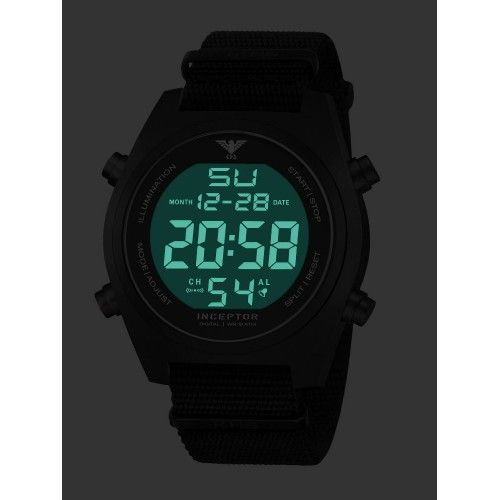 Ψηφιακό Ρολόι Tactical KHS Inceptor Black Steel Digital Watch NATO