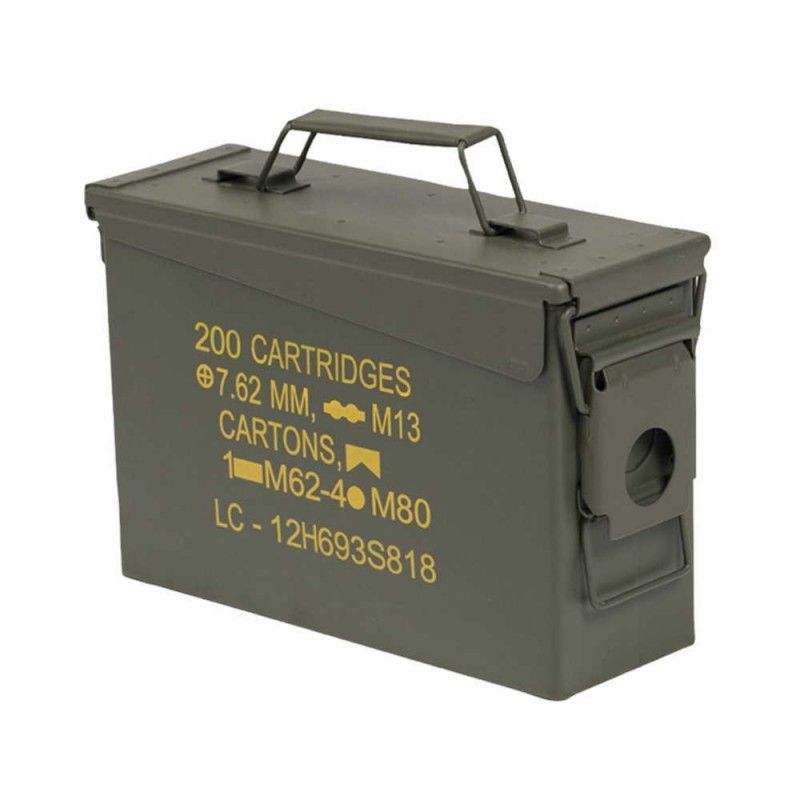Μεταλλικό Κουτί Αποθήκευσης Πυρομαχικών/Φαρμάκων/Εξοπλισμού - (Με Επιγραφή/Χακί/Μικρό) MIL-TEC