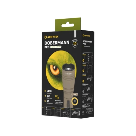 Φακός Led Armytek Dobermann Pro Magnet USB Warm Sand