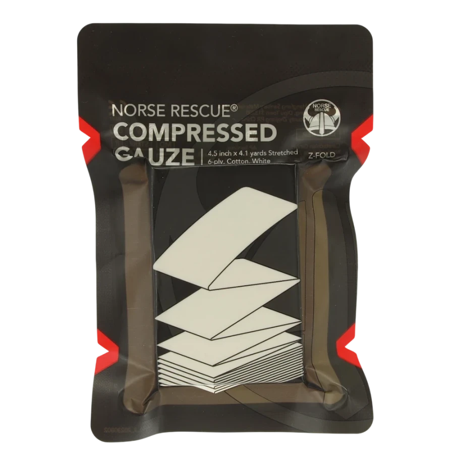 Αιμοστατική Γάζα Εμποτισμού Norse Rescue Compressed Gauze Z-Fold