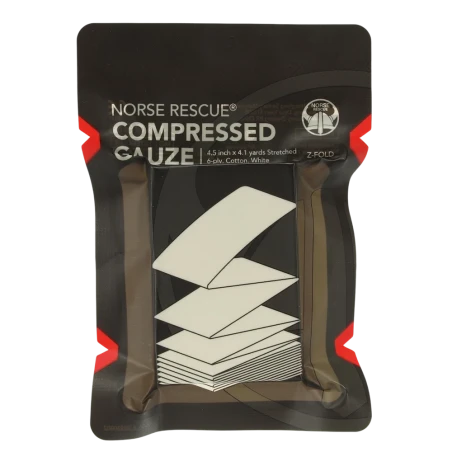 Αιμοστατική Γάζα Εμποτισμού Norse Rescue Compressed Gauze Z-Fold